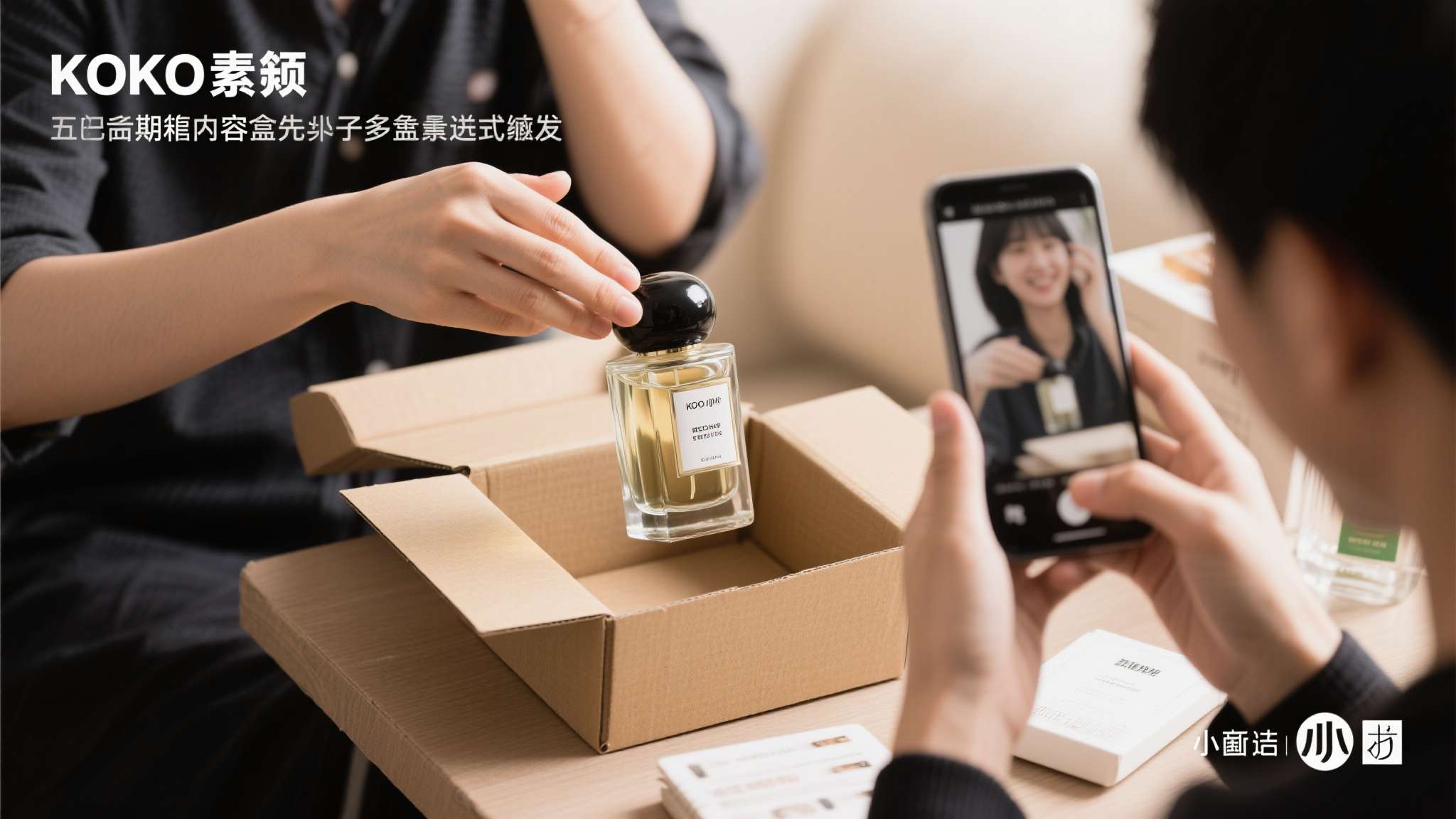 KOC素人开箱内容先行：早期大量素人用户自发晒出开箱视频，重点展示瓶身细节与香气