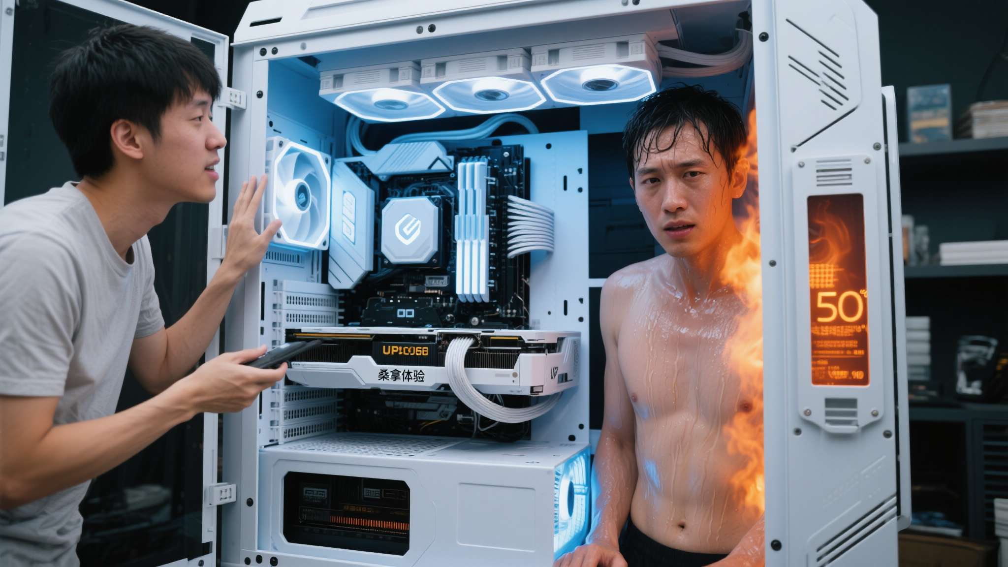 UP造出巨型PC主机！人能进去蒸桑拿 散热靠真空调